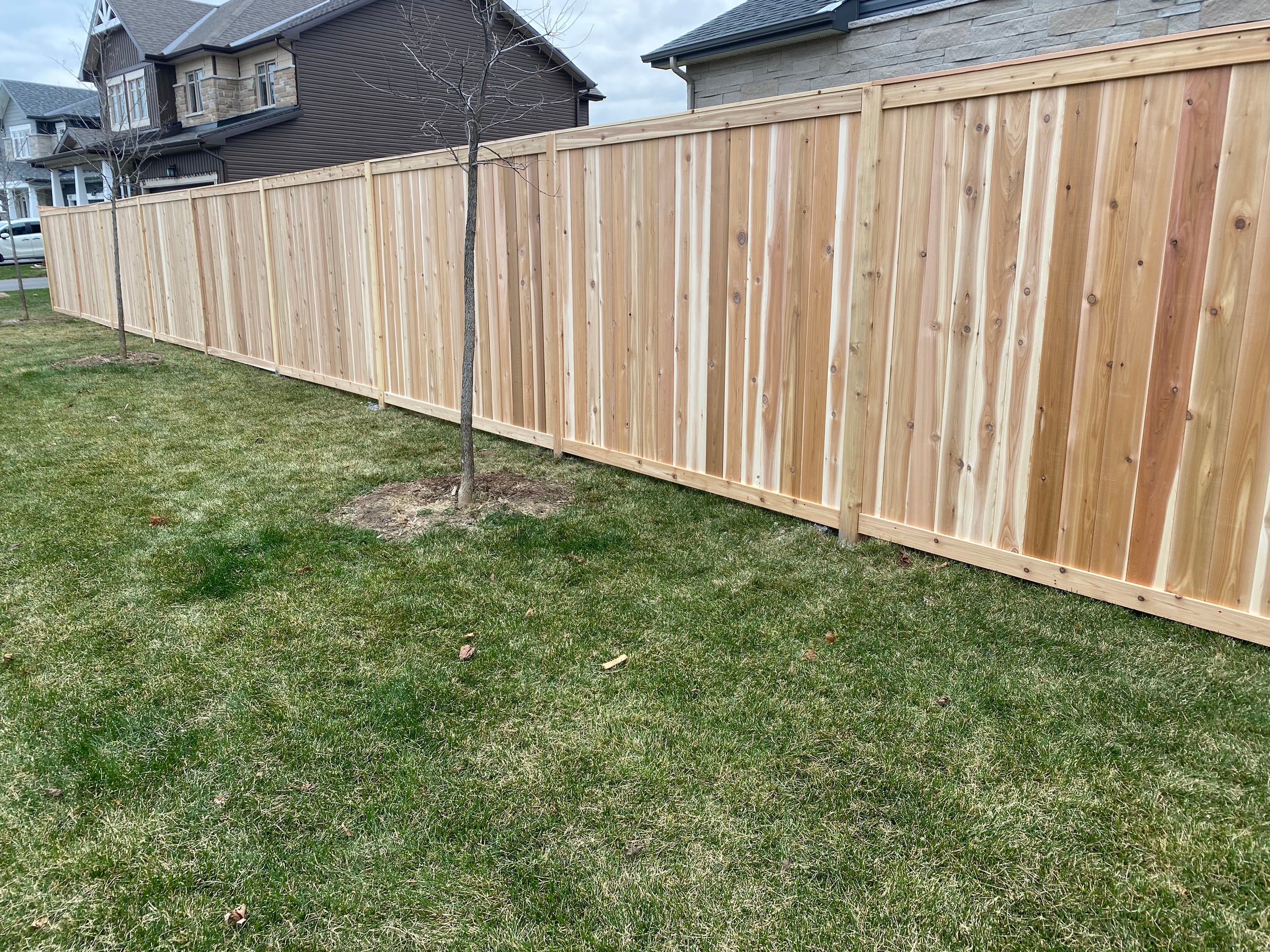 6' Full Privacy Western Red Cedar Fence with Tongue and Groove Boards